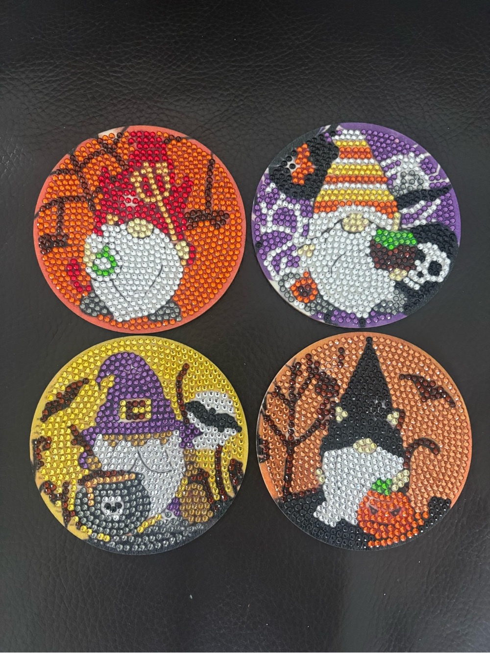Hand Crafted Halloween Gnome Coaster Set